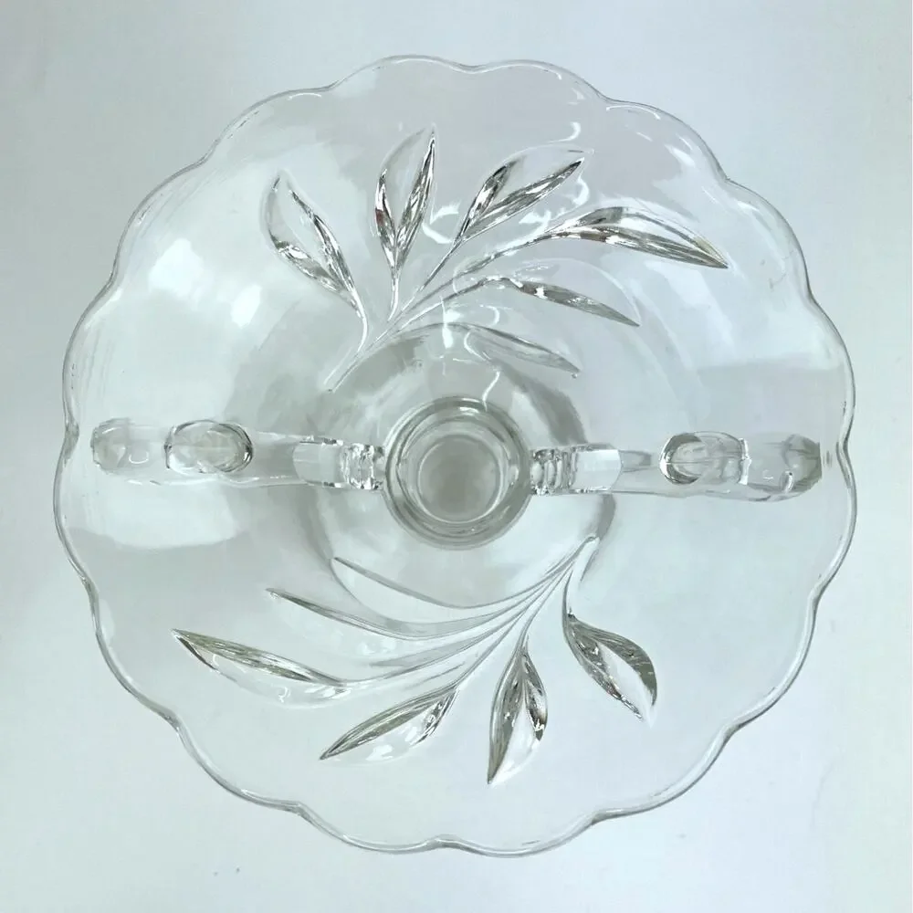 Vintage Indiana Glass Willow Clear Taper Candleholder Single Light Candlestick
